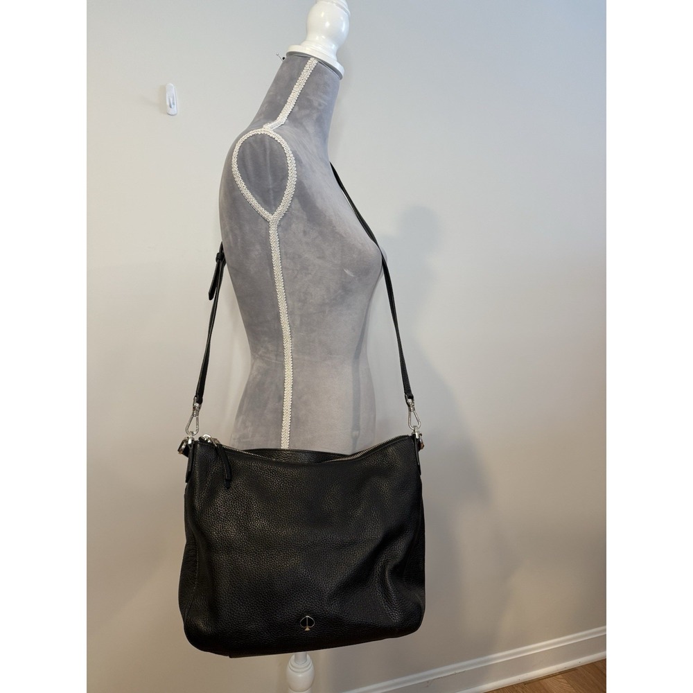 Kate Spade New York Black Pebbled Leather Shoulder Bag Polly Medium Crossbody - Picture 9 of 16